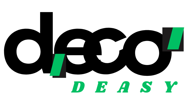 Logo of 'deco DEASY' with black and green text on a white background