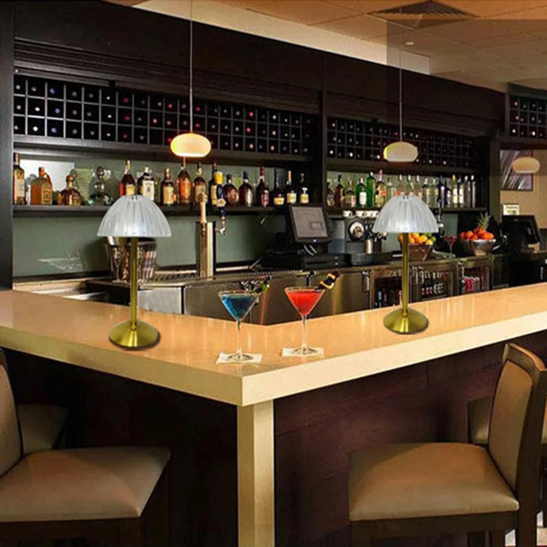 Modern Gold Table Lamp with Pleated Shade